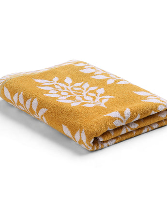 Paisley Mustard Yarn Dyed Jacquard | Liventra Bath Towel