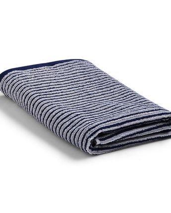 Striped Navy Jacquard | Sistra Bath Towel